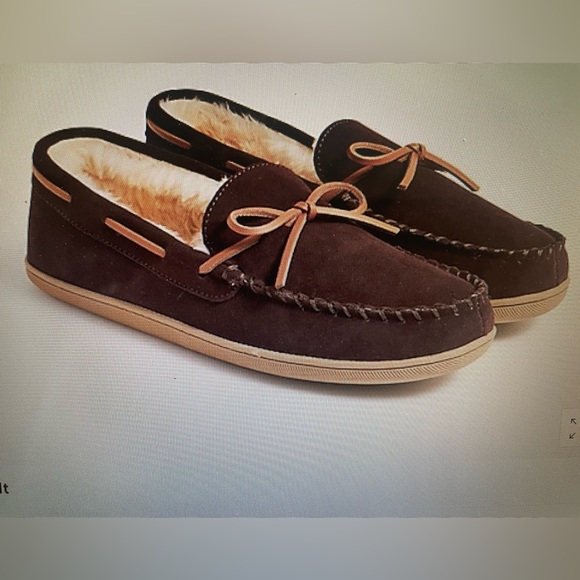 J. Crew Other - New mens JCrew moccasin fluffy suede brown slippers size 11